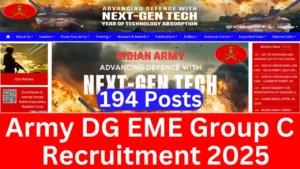 Army DG EME Group C Recruitment 2025 {194 Post} Apply Online