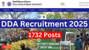 Delhi DDA Recruitment 2025 {1732 Post} Apply Online, Eligibility, Fee, Last Date