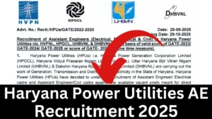 Haryana Power Utilities AE Recruitment 2025 {284 Post} Apply Online
