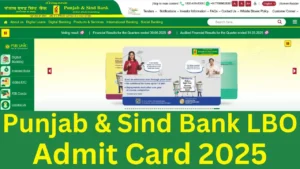 Punjab & Sind Bank LBO Admit Card