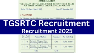 TGSRTC Recruitment 2025 {1743 Post} Drivers & Shramiks Apply Online