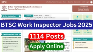 BTSC Work Inspector Recruitment 2025 {1114 Post} Apply Online