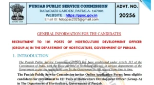 PPSC Horticulture Development Officer Online Form 2025 – Punjab Job Vacancy
