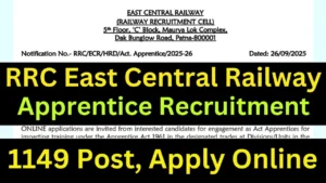 RRC ECR 1149 Apprentice Posts Online Form 2025 – Punjab Job Vacancy