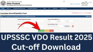 UPSSSC VDO Result 2025 {Out} Gram Panchayat Adhikari Cut-off Marks Download