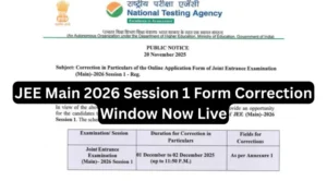 NTA JEE Main 2026 (Session-1) Correction Form – PunjabJobAlert.com